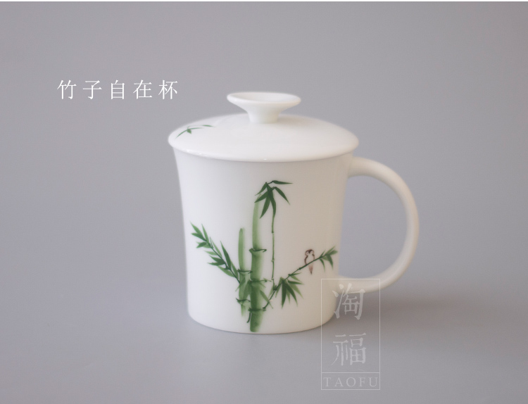 Hand - made name plum comfortable cup 380 ml ceramic kung fu tea cups with filter office cup with cover glass