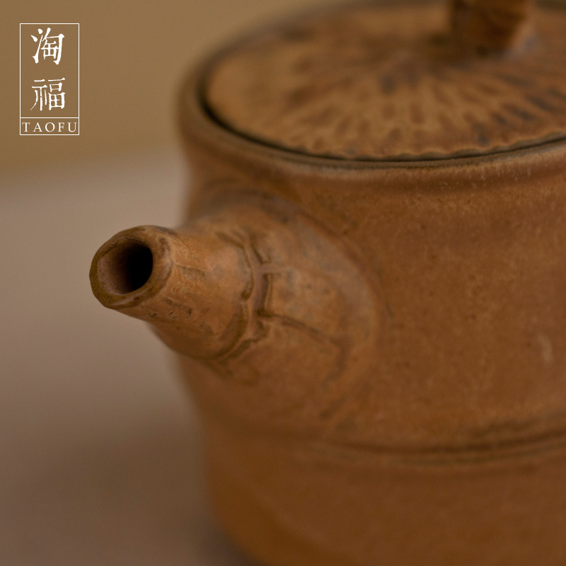 Bamboo pot of Japanese side by hand pot teapot ceramic kung fu tea tea lasts a pot of large - sized tea taking