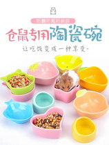 Hamster Eating Basin Ceramic Golden Silk Bear Pine Squirrel Honey Bag Kweasel Flower Branch Rat Food Bowl Feed Box Automatic Feeder Food Supplies