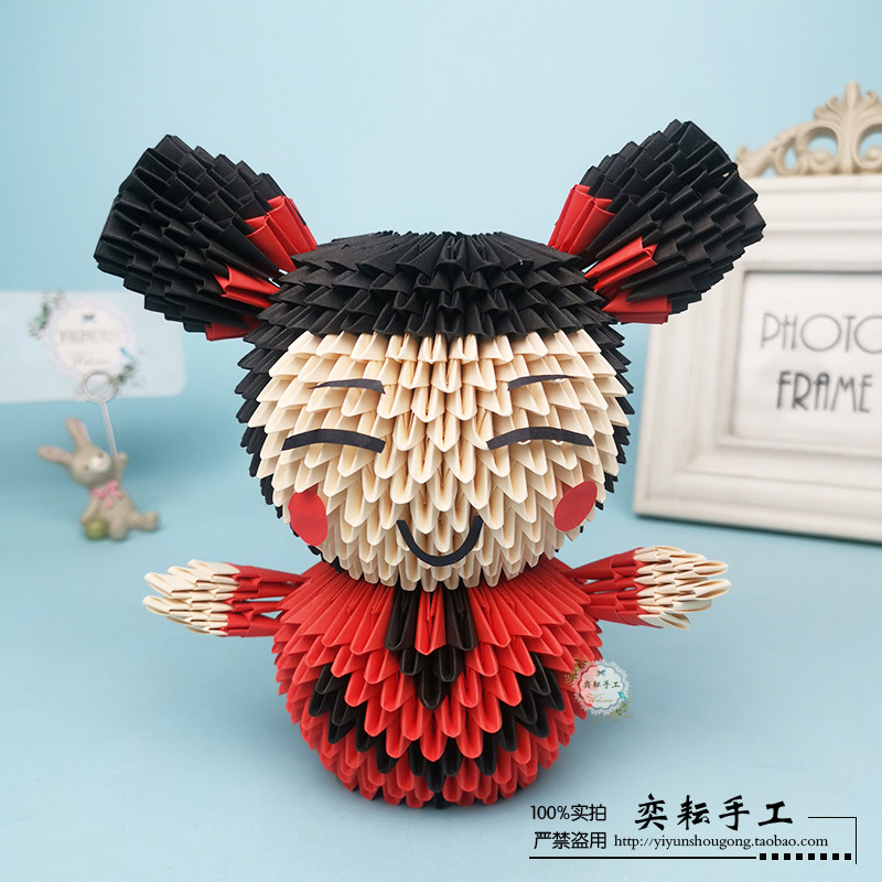 Yiyun Parent-child Student Three-dimensional Combined Manual Folding Paper Exam Homework Materials China Doll Triangular Intercalation Material Bag