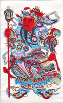 Yu Lei the representative of the ancient Wuqiang New Year paintings and woodblock New Year paintings Big Punching Hammer Door God