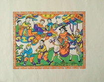 Wuqiang New year painting traditional folk hand-printed woodblock New year painting No. 1 size 32*42cm