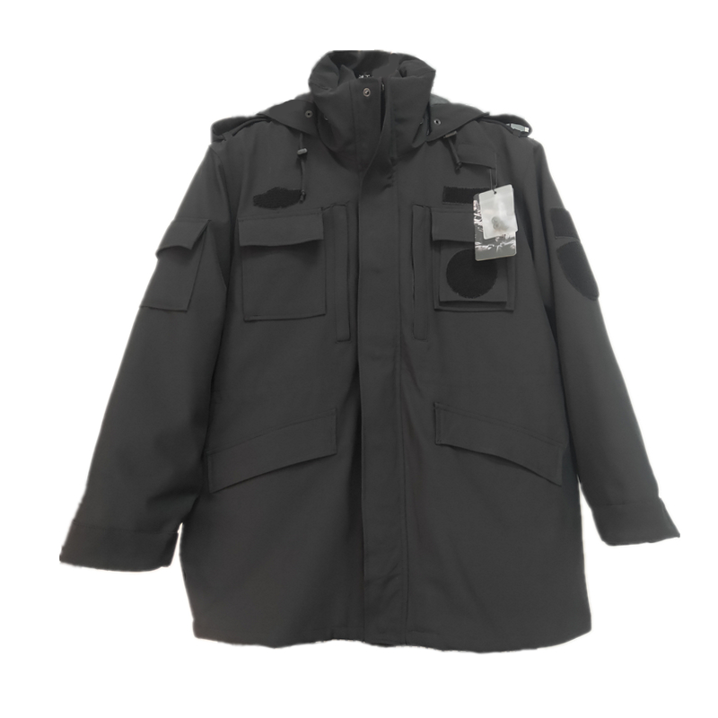 Original black speed dry clothing cotton great coat winter thickened anti-chill male and female security combat training uniform on duty cotton padded jacket