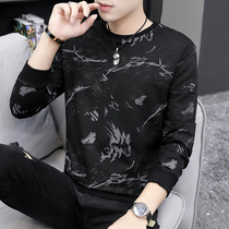 Mens long sleeve T-shirt 2020 new trend autumn clothes mens clothes slim Korean spring and autumn round neck sweater men