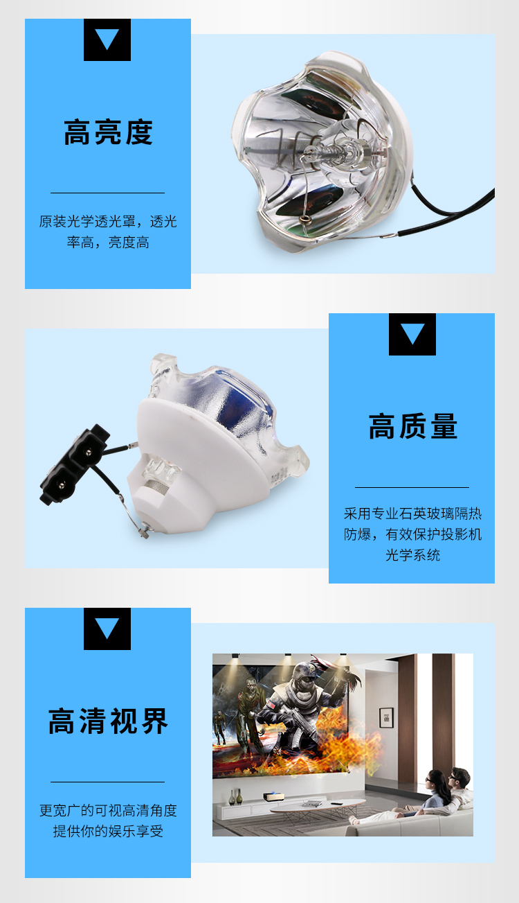 Bóng đèn máy chiếu ET-LAE300C chính hãng cho bóng đèn máy chiếu Panasonic PT-EZ580 PT-SLZ77C - Phụ kiện máy chiếu giá màn chiếu treo tường