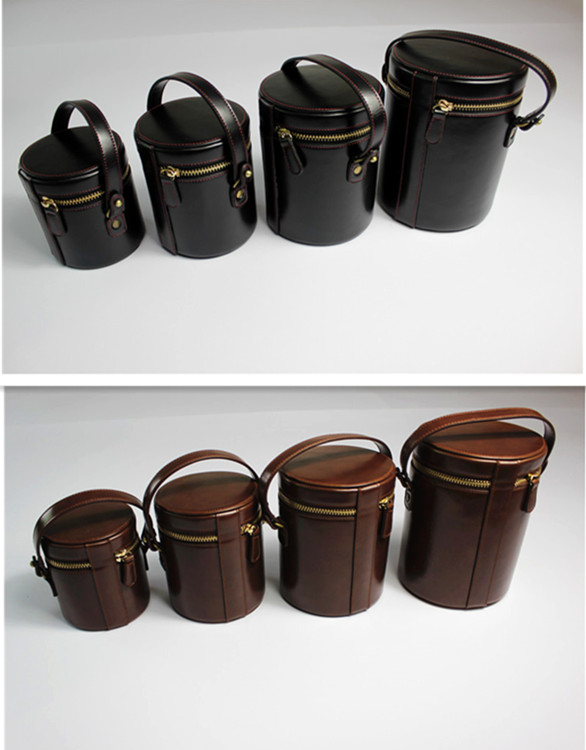 High-grade leather lens barrel Canon Nikon Sony micro-single SLR camera lens bag protective sleeve universal