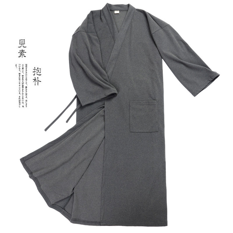 Autumn and winter large size male pyjamas Chinese style Chinese wind Han clothes Zen suit Japanese style and gown bathrobe ancient wind pyjamas