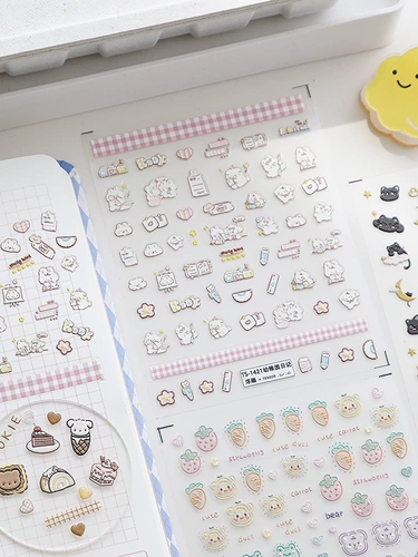 Дневник детского сада три -размерные наклейки наклейка наклейка DIY Ручная аккаунт декоративный материал Протекает мультипликационные наклейки Maguca ручной