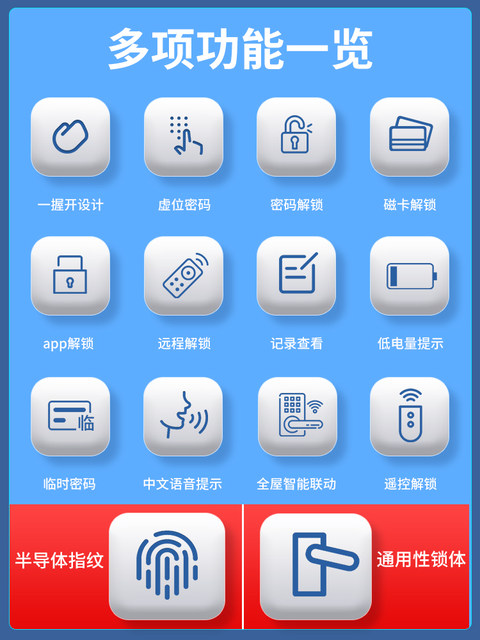 Kob Indoor Smart Door Lock Office Home Electronic Door Lock Bedroom Universal Password Lock Wooden Door Fingerprint Lock