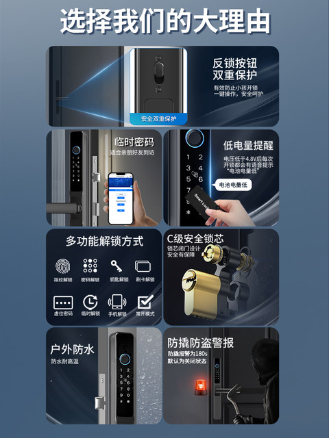 Broken Bridge Aluminum Outdoor Waterproof Smart Door Lock Fingerprint Lock Face Recognition Password Aluminum Alloy Courtyard Kfc Door Lock