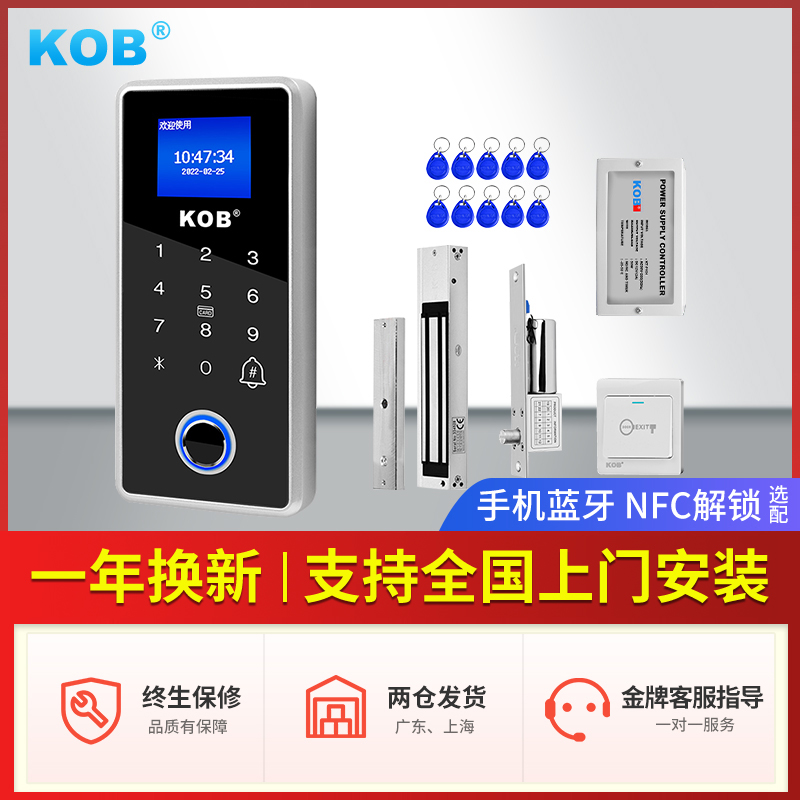 Fingerprint Metal Outdoor Waterproof Access Control System All Iron Gate Community Glass Door Swipe Magnetic Lock Set
