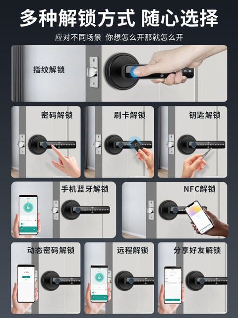 Kob Indoor Wooden Door Fingerprint Lock, Universal for Bedrooms and Offices, Household Fingerprint Password Lock, Electronic Smart Door Lock