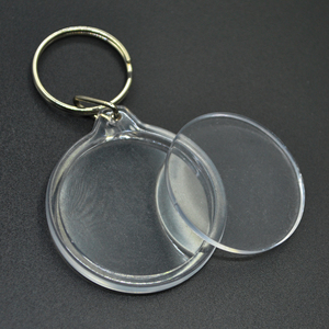 Acrylic Small round Transparent Blank Keychain Empty Shell Photo Frame Photo Pendant Great Value Hot Sale Gift