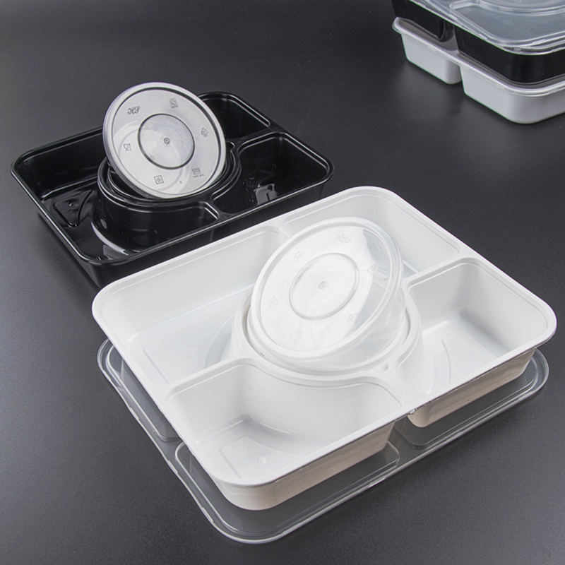 Disposable lunch box Fast food box Packing box Four grid five grid with soup bowl High-grade business package box packing box