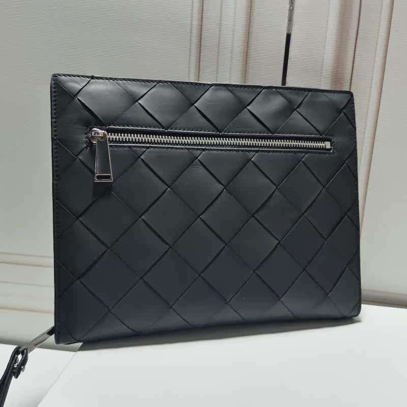 New trendy storage bag woven handbag fetal cowhide clutch bag men's clutch bag fashion leather men's bag envelope bag