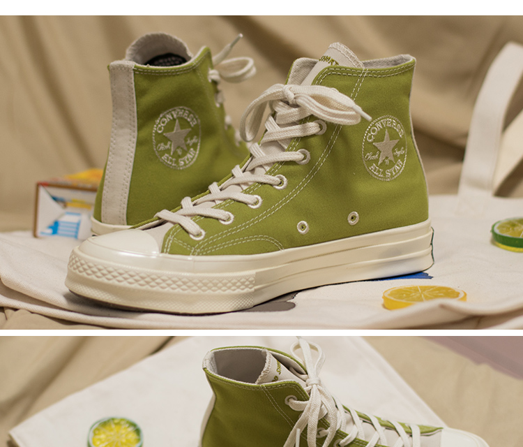 Converse Converse Avocado Green Match 1970s Green High Giày nam Giày nữ Giày vải 165421c - Plimsolls giày vải cao cấp