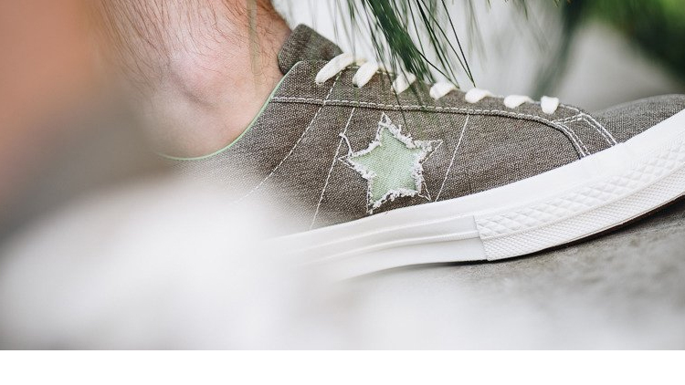 CONVERSE / Converse ONE STAR cũ màu xám bơ xanh cỏ xanh giày thấp nam 164360C - Dép / giày thường giày sneaker nam trắng