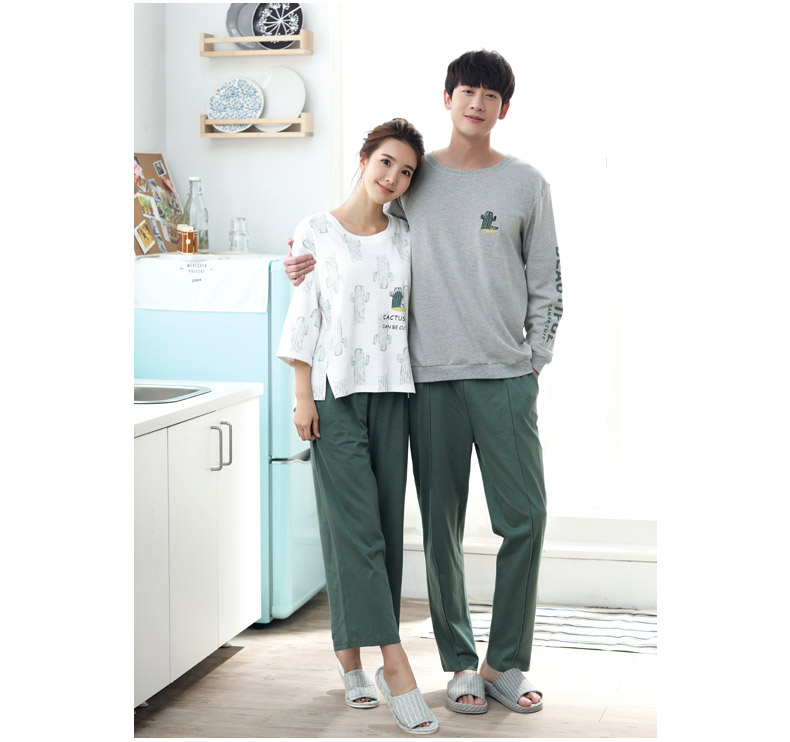 Cơn ác mộng vài bộ đồ ngủ phụ nữ mùa thu bông nữ Hàn Quốc phiên bản của dịch vụ nhà người đàn ông có thể mặc dài- tay bông mùa xuân và mùa thu phù hợp với đồ bộ thể thao nam