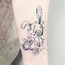 Juice Tattoo Stickers Herbal Semi-permanent Waterproof Male Lasting Female Dark black Doll Rabbit arm