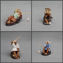 Single fishing Hanjiang Jiang Taigong fishing ceramic ornaments rockery bonsai garden fish tank aquarium landscaping accessories absorbent stone