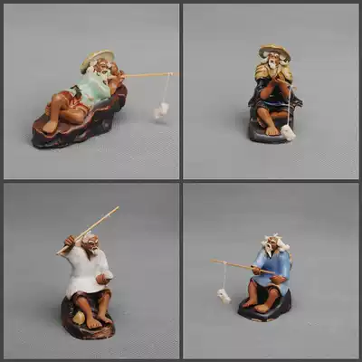 Single fishing Hanjiang Jiang Taigong fishing ceramic decoration rockery bonsai garden fish tank aquarium landscaping accessories absorbent stone