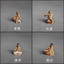  Zhong Kui Water Margin Three Kingdoms drinking blowing Xiaos poems playing the piano Chinese style characters bonsai miniature ceramic ornaments decorations