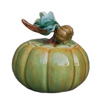 Pumpkin Jar Ceramic Ornament Modern Chinese Storage Jar Tea Caddy Decoration Gold Full House Living Room Housewarming Gift