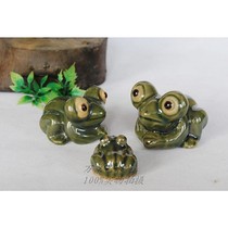 Miniature landscape bonsai fish tank landscaping accessories ceramic big-eyed frog frog cute ornaments desk tea tray decoration