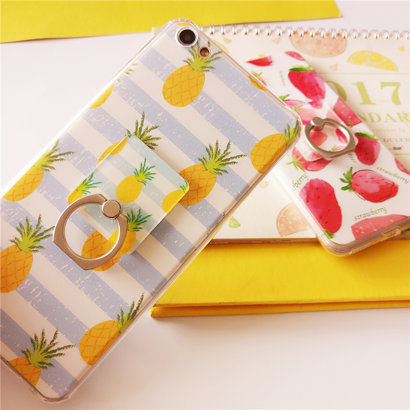 OPPO Strawberry R9S R11S Set A59 Đế R9splus Silicone R15 Mobile Shell Soft Ring Ring Silicone - Nhẫn nhẫn đá