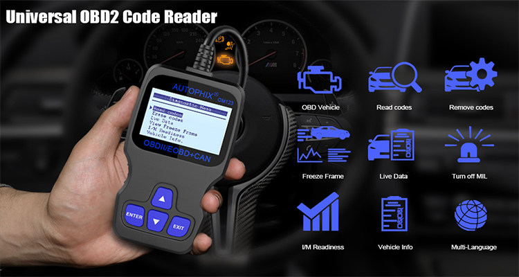 Om123 Car Fault Light Diagnosis Detection Decoder Universal Obd2 Computer Engine Fault Code Scavenger