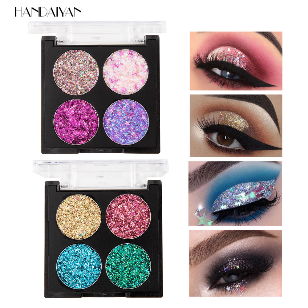 Diamond shaped onion sequin eye shadow Net red girl five-pointed star shard eye shadow stage makeup 4-color eye shadow plate cos
