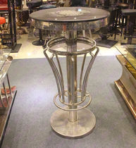 Custom luminous bar loose table KTV box coffee table Tempered glass high-legged bar cast iron bar loose table