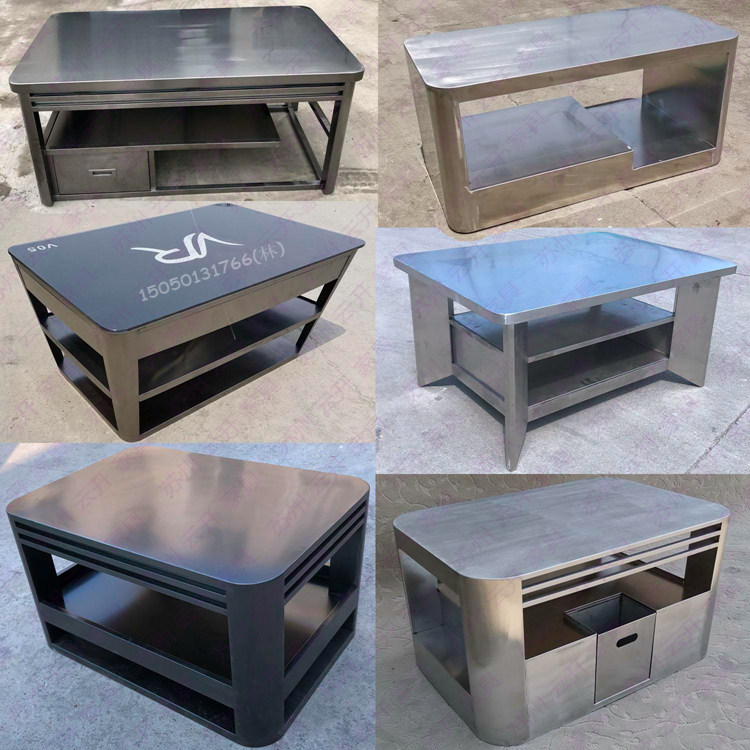 Pure stainless steel KTV bar glowing coffee table glass box nightclub venue music dining hall slow shake bar table