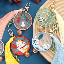 Embroidered handmade diy material bag Christmas Eve with boyfriend key buckle self-embroidered bag Fragrant Sack bifacial embroidered Christmas