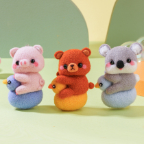 Riding and Riding Cartoon Dolls Homemade Couple Gift Orbals Making Handmade DIY Material Bag Wool Felt Picking and Picking