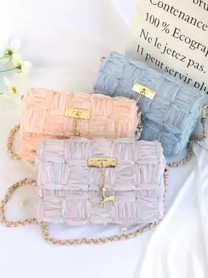 Hand woven bag diy material bag ribbon wool mesh homemade shoulder shoulder bag women bag couple