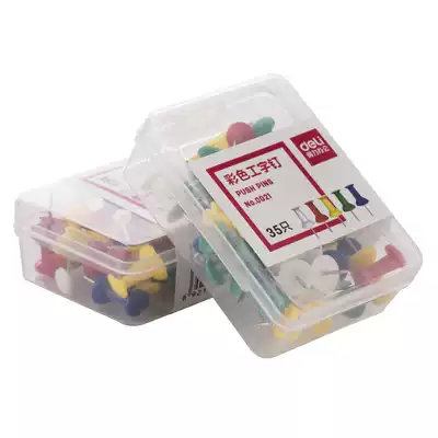 Del 0021 I-Pin Pin Cork Plank Press Nail Plastic Color Boxed Photo Drawing Board Photo Frame Nails ins ins