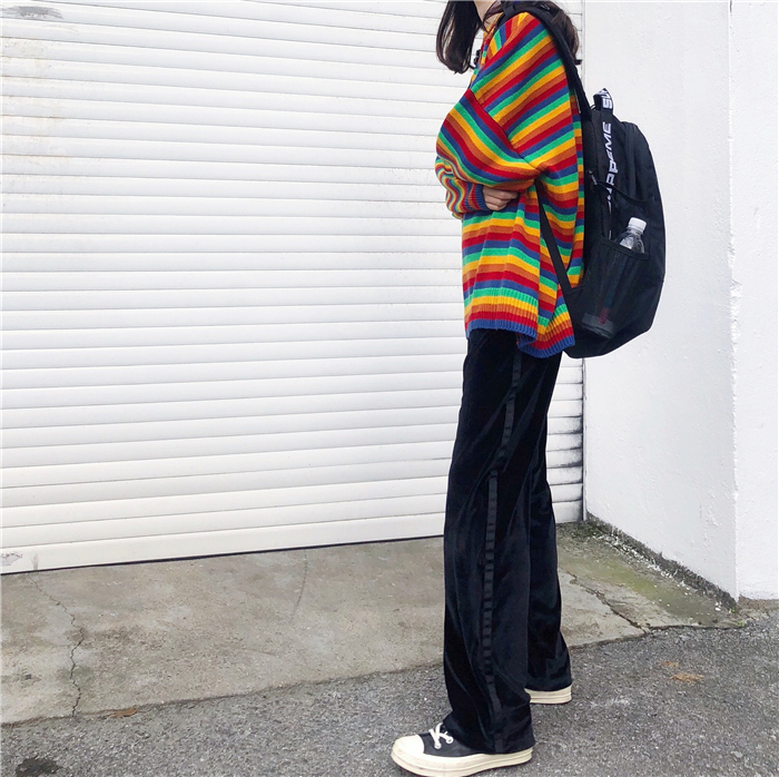 Female Korean Harajuku Hong Kong-flavored Loose Striped Sweater Women's Sweaters Japanese Kawaii Ulzzang Clothing For Women O1CN011oU0hPiF2YqNoaP !!671855227 - Female Korean Harajuku Hong Kong-flavored Loose Striped Sweater Women's Sweaters Japanese Kawaii Ulzzang Clothing For Women