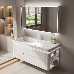 Large Diameter Marine Ceramic All-in-One Basin Washbasin Cabinet Combination Bathroom Cabinet Bathroom Washstand Large Basin Bathroom Cabinet