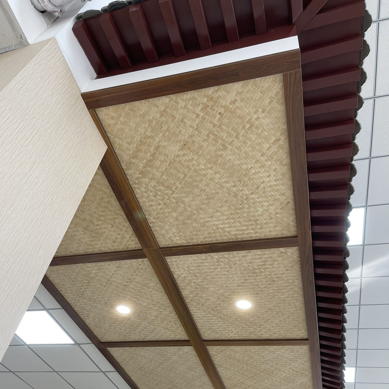 Furnishing with suspended ceiling Ceiling Bamboo Mat Furnishing Bamboo Mat to make Custom Site Grass Mat Wall Decoration Materials Leisure Farm