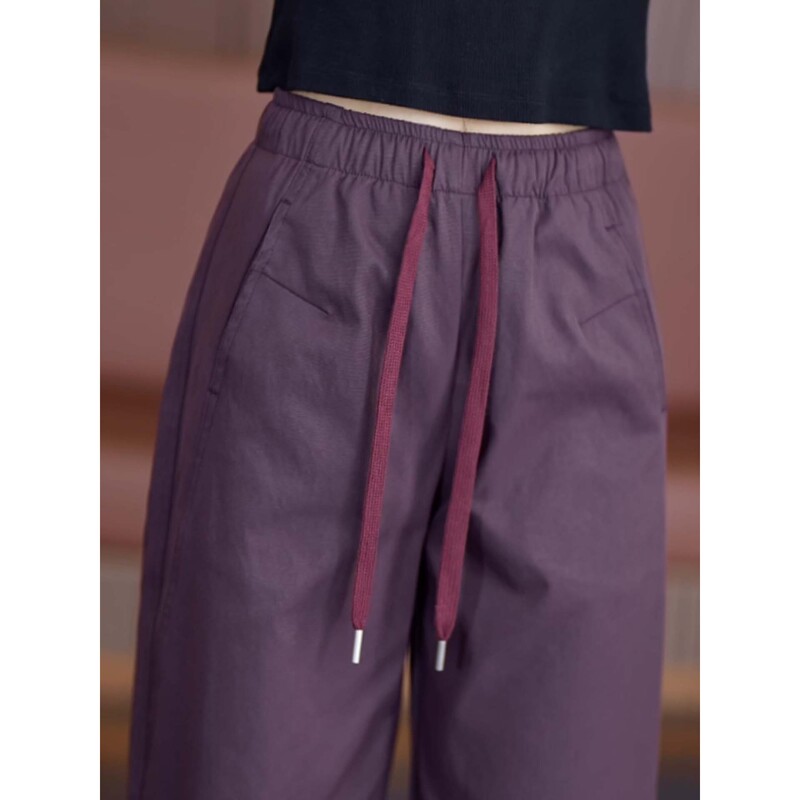 Purple Spring and Autumn New Slim Wide-Leg Pants for Women 2026 Petite Straight-Leg Pants Stylish Mom Pants Purple Spring and Autumn New Slim Wide-Leg Pants for Women 2026 Petite Straight-Leg Pants Stylish Mom Pants