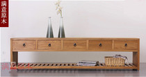 Modern minimalist TV floor cabinet combination neoclassical Zen furniture old elm Chinese furniture custom factory direct sales