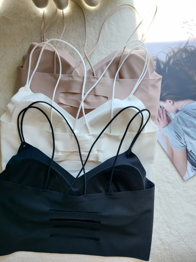 Back Cross Ice Silk Beauty Back Underwear Women's Anti-exposure Gathered Tube Top Summer Thin Outer Wear Bottoming Vest Suspender