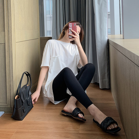 Korean gray leggings for women, nine-point outer wear, autumn and winter thickened thermal pants for small people, slimming and leg-lengthening leggings