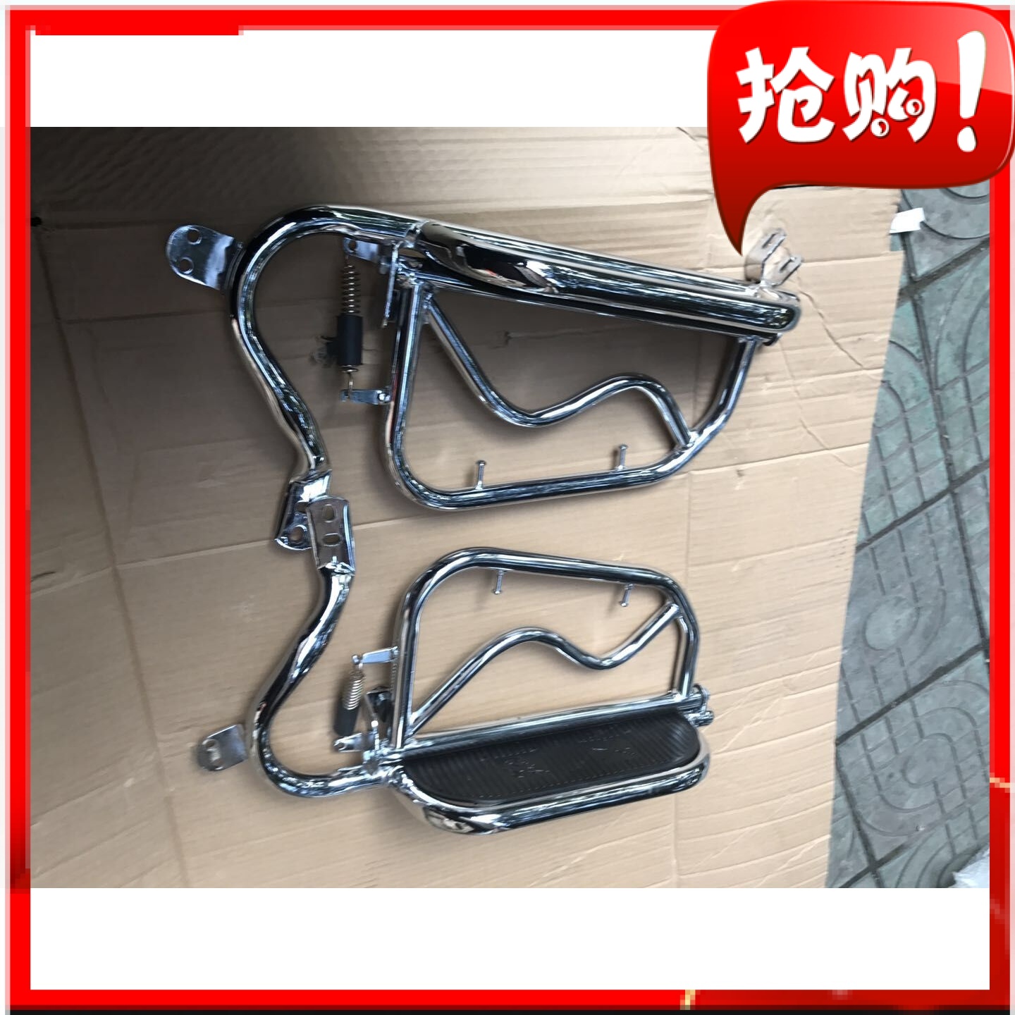 Suitable for five sheep Honda WH150-B locomotive retrofit goods left and right side turning shelves chrome-plated side footprints