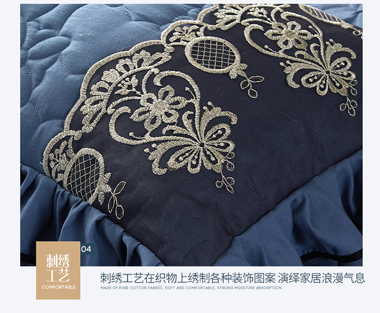 Châu Âu rửa sạch bông bông giường bedspread váy dày ren sợi 1.8m duy nhất mảnh váy bảo vệ chống trượt - Váy Petti váy giường
