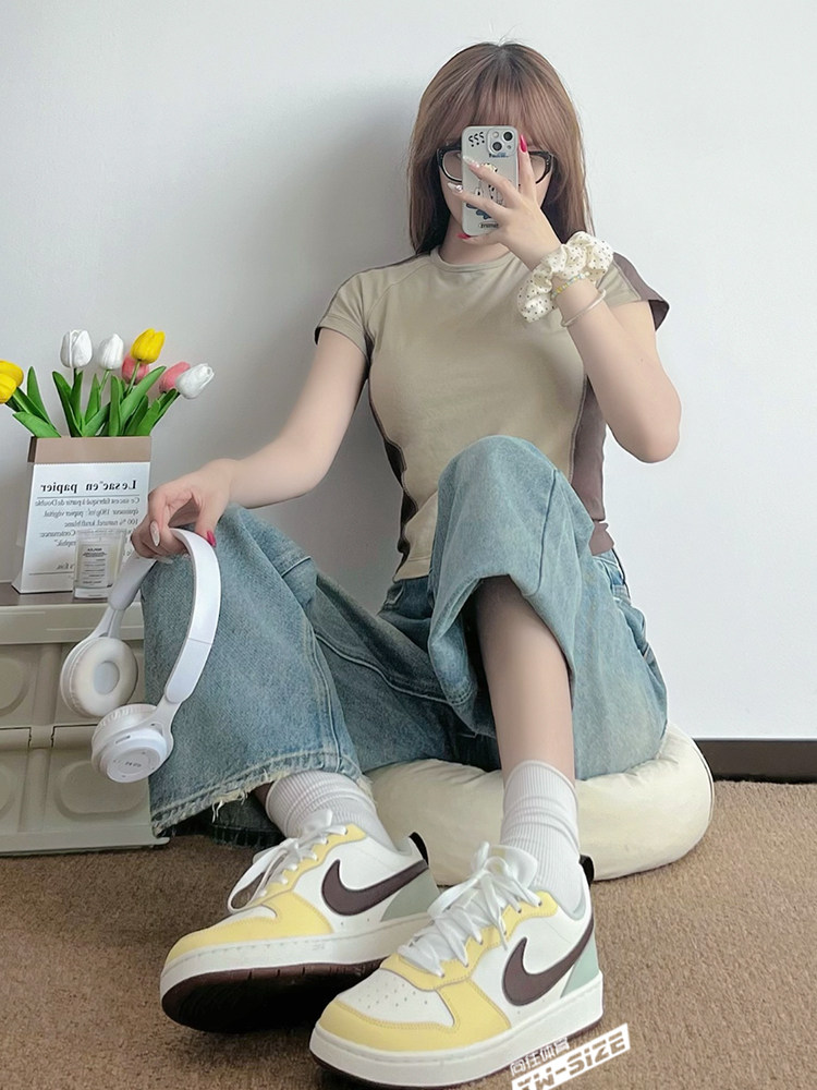 обувь на тонкой подошве ( для скейтборда ) 向往体育nike耐克court新款春夏女子小dunk小空军板鞋 hv1804-121