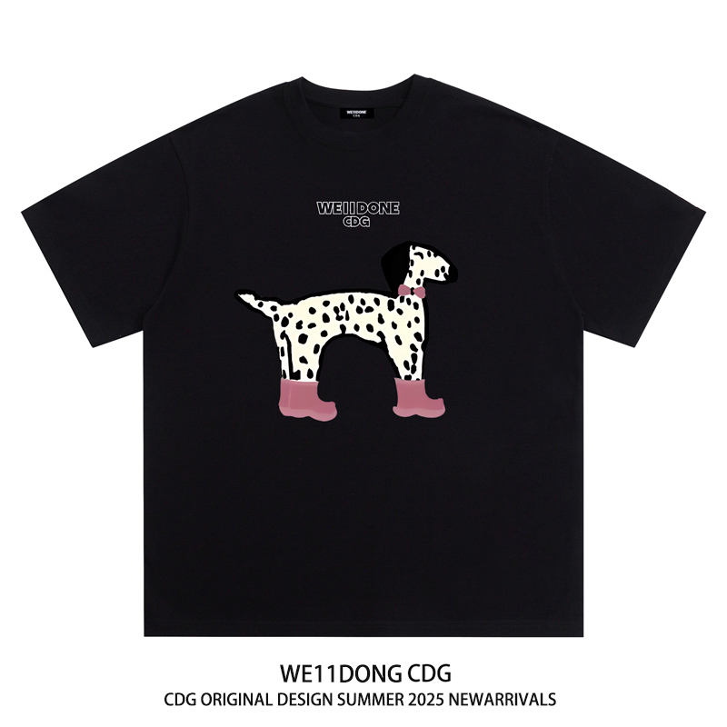 We11Done Cgd Niche Trendy Brand Spotted Dog Print Casual Versatile Unisex Couple Pure Cotton Short-Sleeve T-Shirt