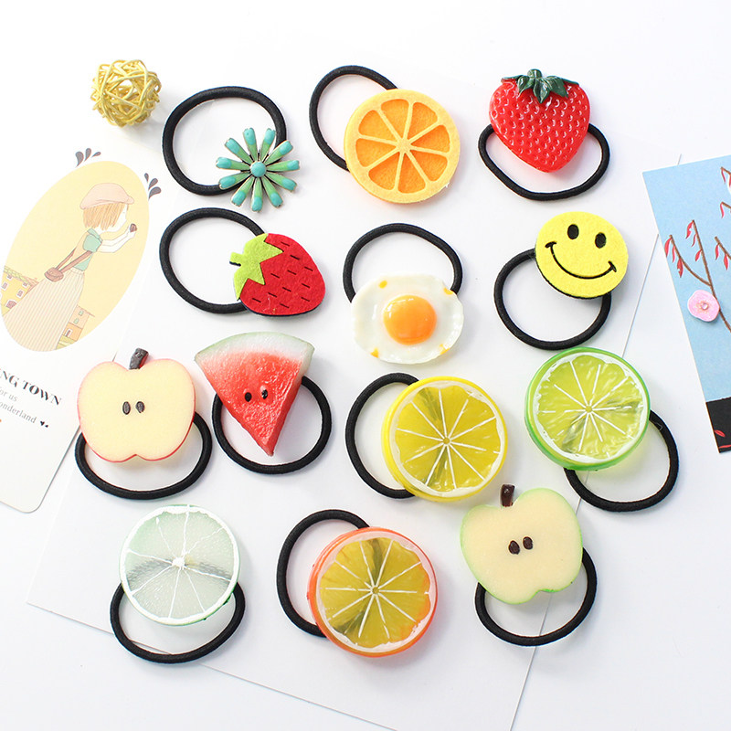 Korea lemon hair ring hairpin sweet head rope hair rope hair band tie hair jewelry headwear wild rubber band hair band
