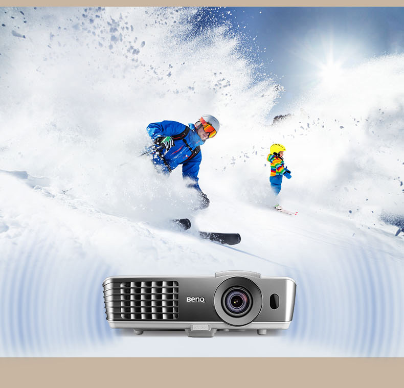 Máy chiếu BenQ WQ70 + làm nổi bật rạp hát tại nhà nhỏ rạp chiếu phim gia đình 1080P HD máy chiếu gia đình máy chiếu tường nhà máy chiếu Blu-ray 3D không chiếu màn hình TV - Máy chiếu
